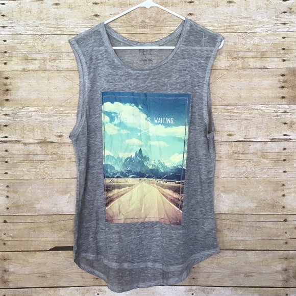 Freeze Tops - Freeze Womens Tank Top Adventure is Waiting Grey